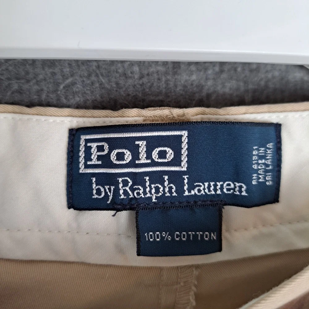 Polo Ralph Lauren Vintage Chino Khaki Tan Pants Preppy Casual Mens‎ Size 40x32